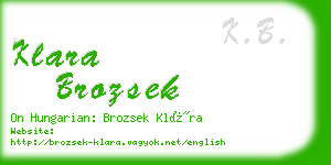 klara brozsek business card